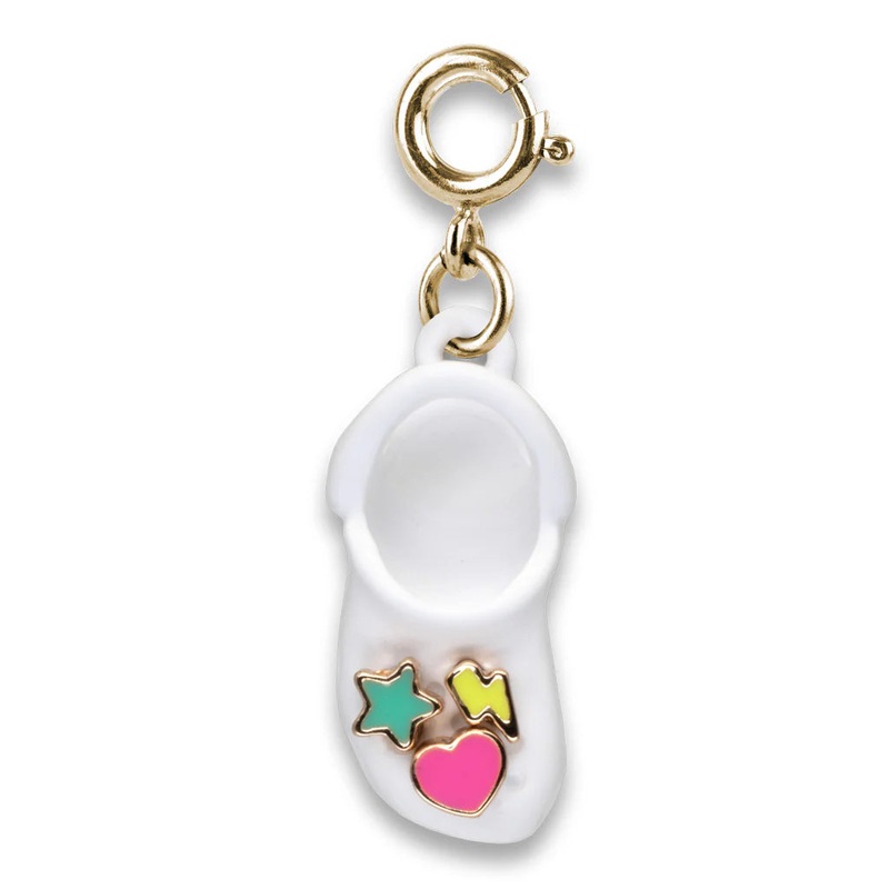 CHARM IT! Gold White Rubber Clog Charm