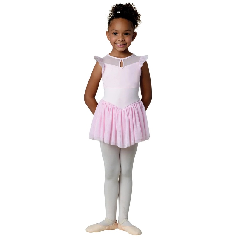Flutter Sleeve Glitter Dress - Skylar