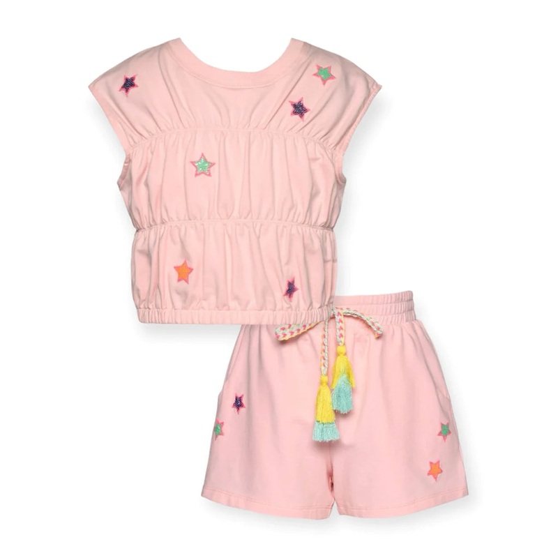 Hannah Banana 2Pc Pink Star Patch Short Set
