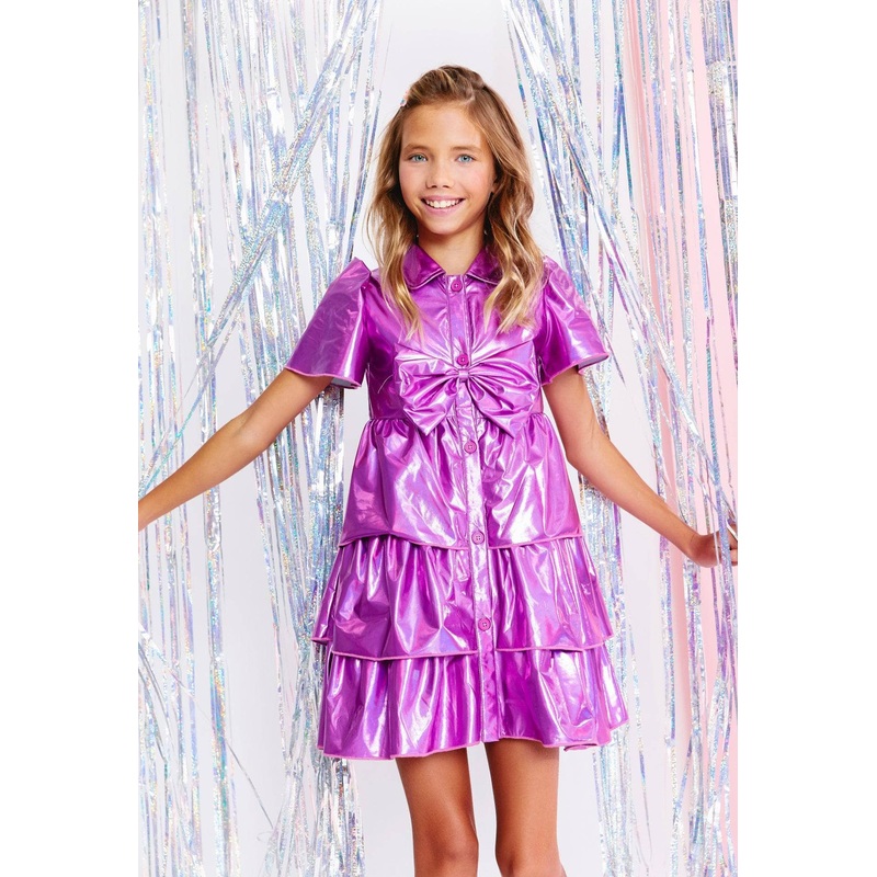 Iridescent Pink Bow Dress