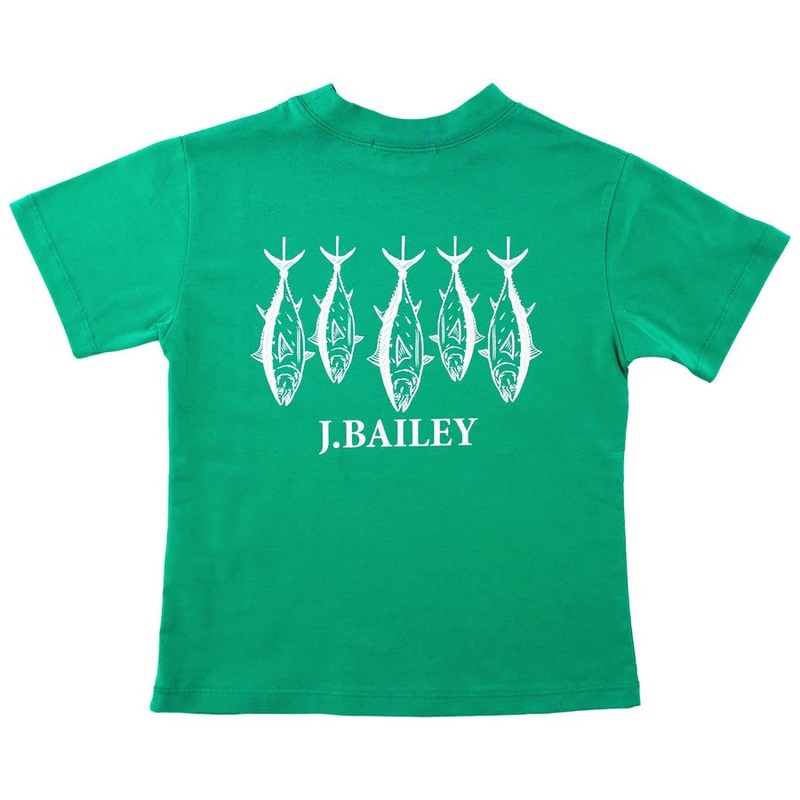 J. Bailey Logo Tee Shirt - Fish on Kelly Green