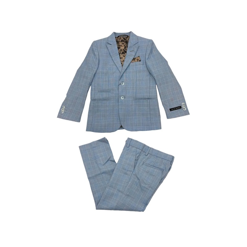 Leo and Zachary Blue Glen Check Suit