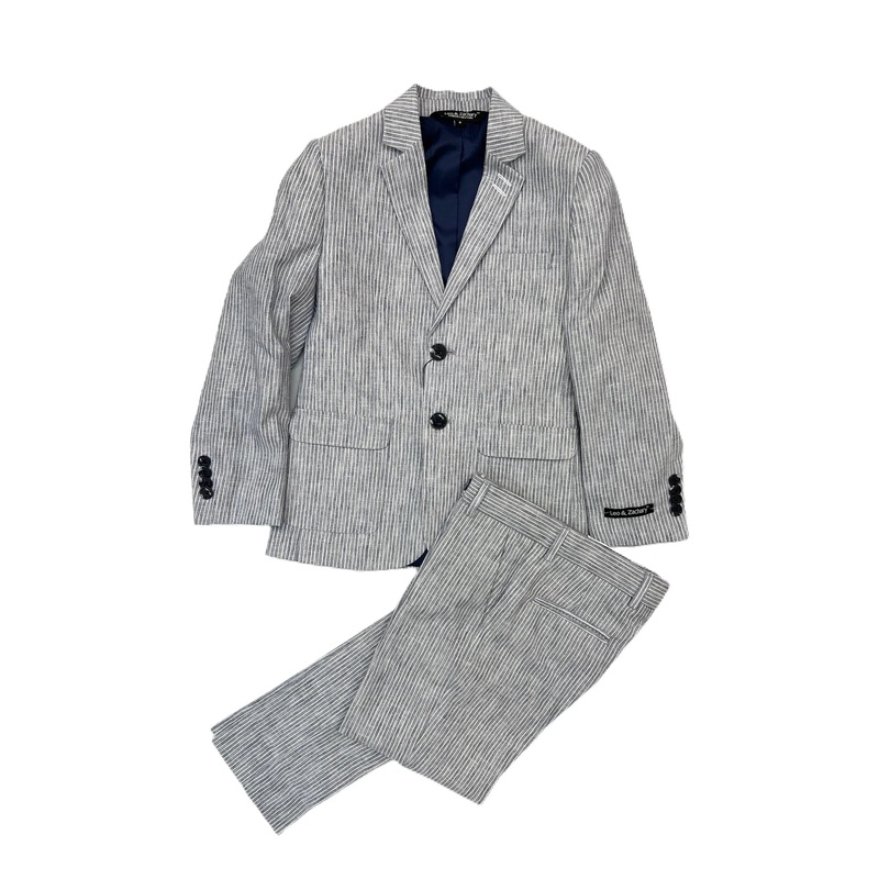 Leo & Zachary Blue Cooled Summer Stripe Suit Set