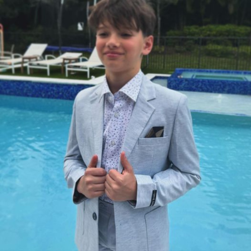 Leo & Zachary Havana Blue Herringbone Suit Set