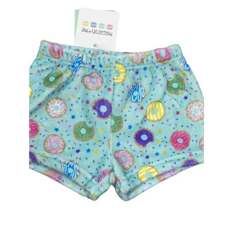 Macaron & Me Turquoise Donuts Plush Shorts