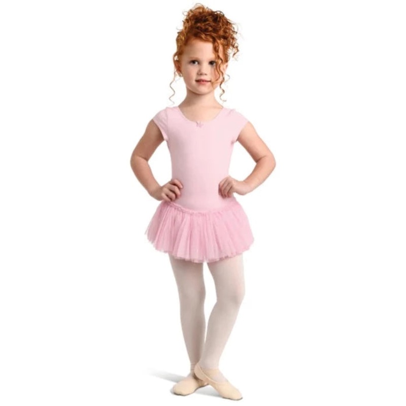 Pink Cap Sleeve Glitter Mesh Dress - Paquita