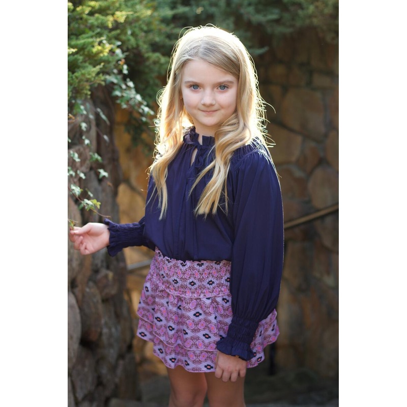 Pleat Collection Purple & Navy Scottie Skirt