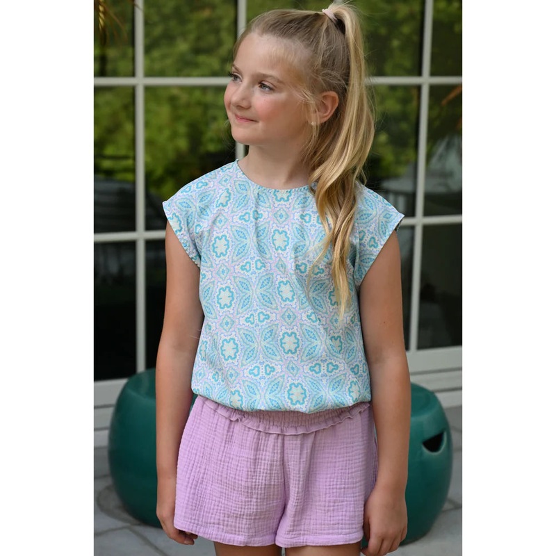 Pleat Collection Sadie Shorts - Orchid Gauze