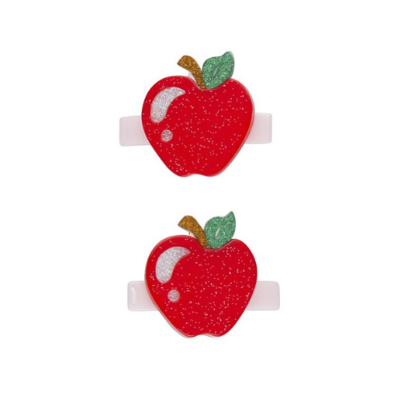 Acrylic Hair Clips - Apple