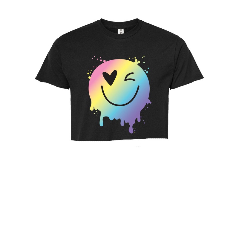 Azarhia Boxy Tee - 90s Throw Back Drip Smiley
