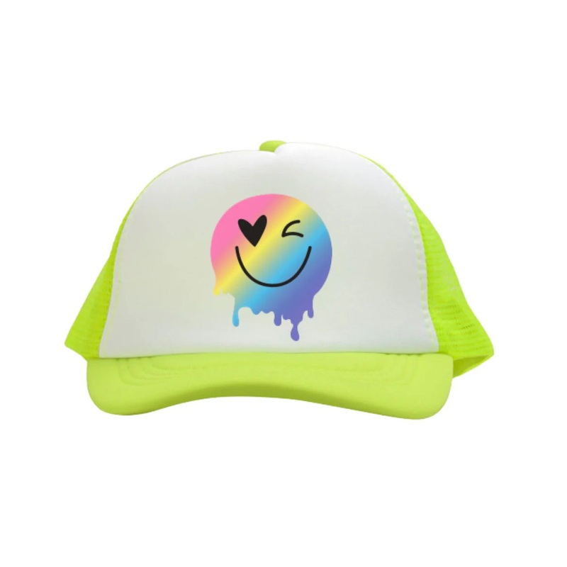 Azarhia Drip Smiley Trucker on Neon Yellow