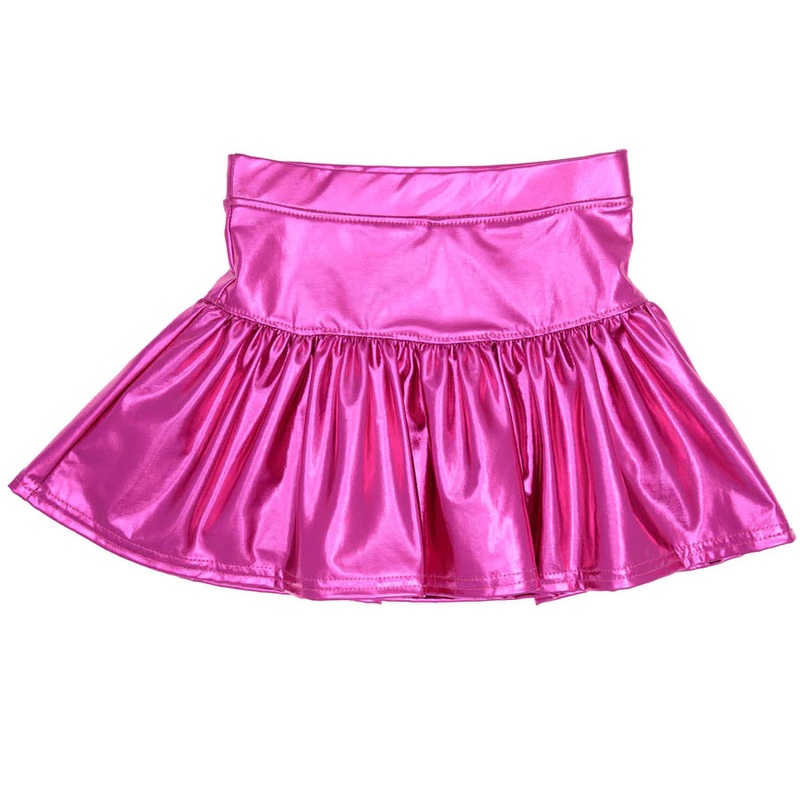 Azarhia Hot Pink Metallic Gathered Skort