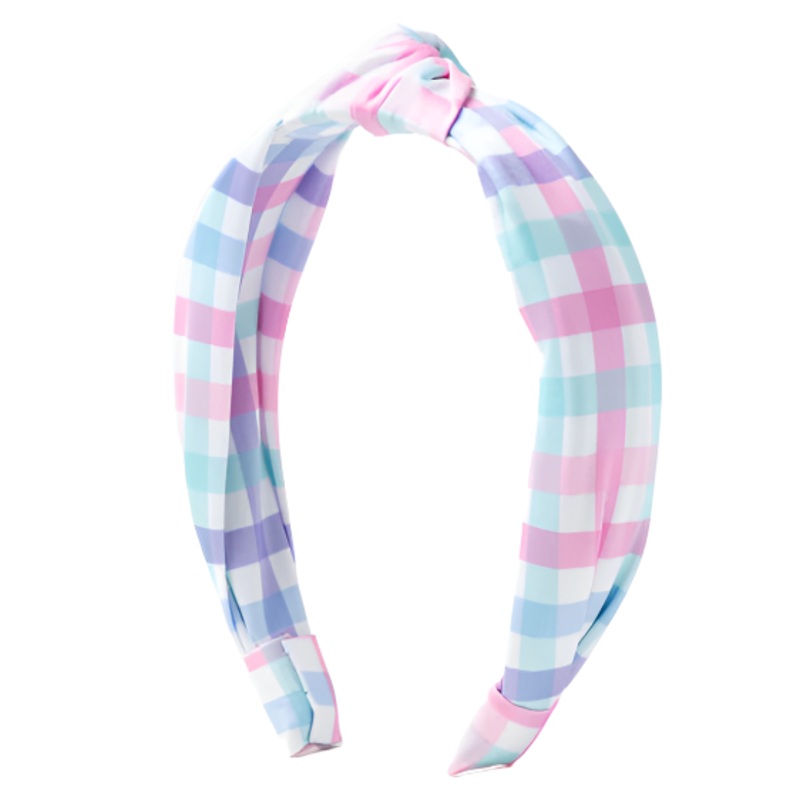 Azarhia Knotted Headband - Blue Sky Plaid