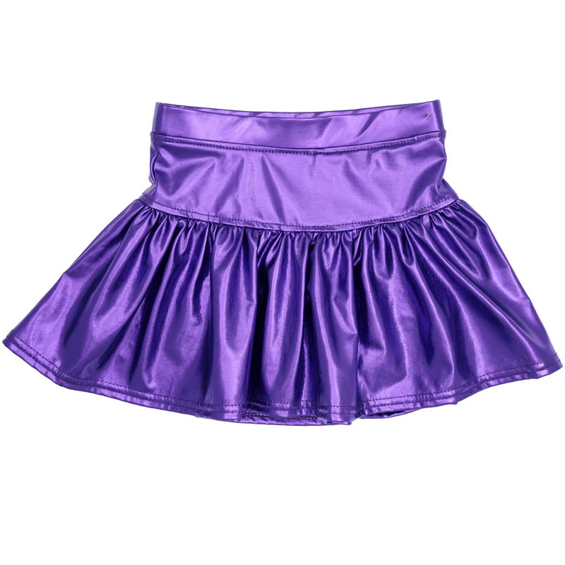 Azarhia Purple Metallic Gathered Skort
