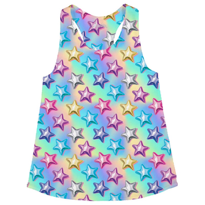 Azarhia Racerback Tank Top - Metallic Stars