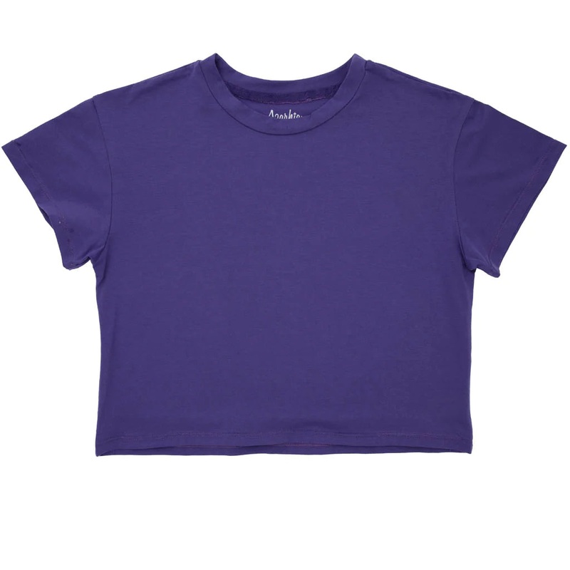Azarhia Solid Boxy Tee - Purple