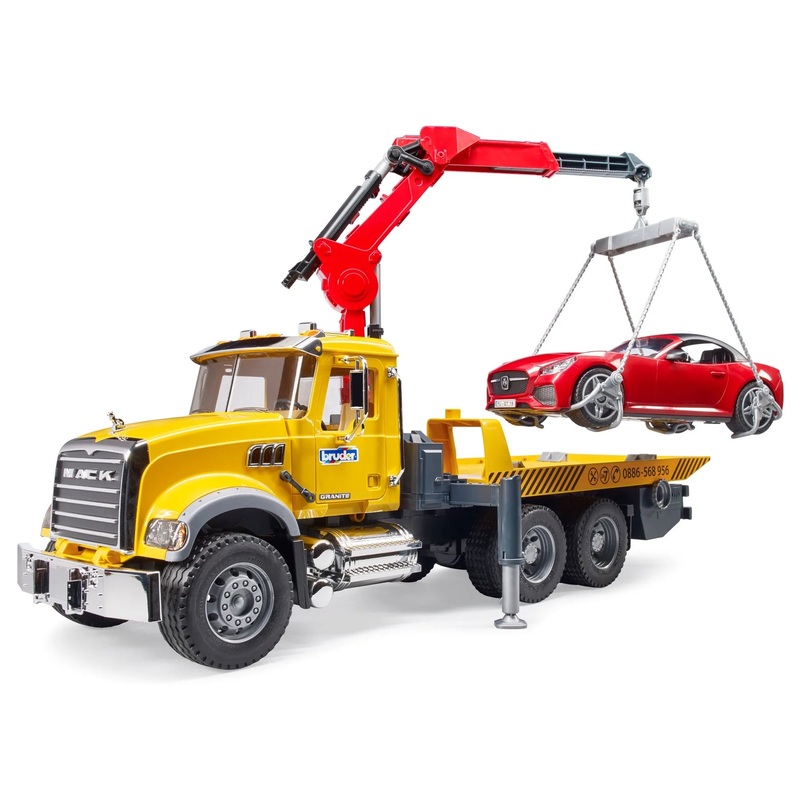 Bruder MACK Granite Tow Truck w Roadster