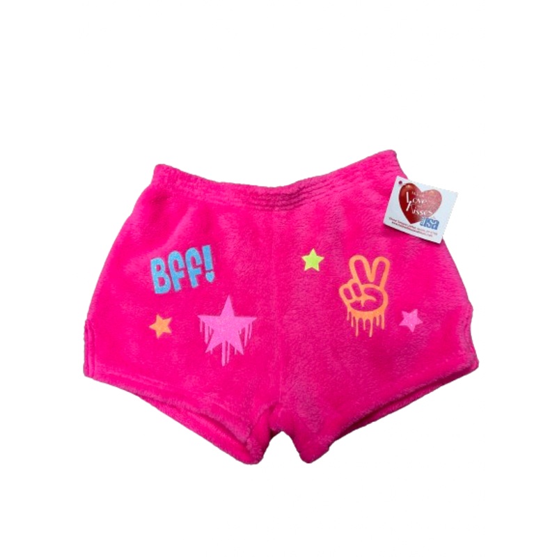 Chamor Company Fuzzy Pink BFF Plush Shorts - 12/14