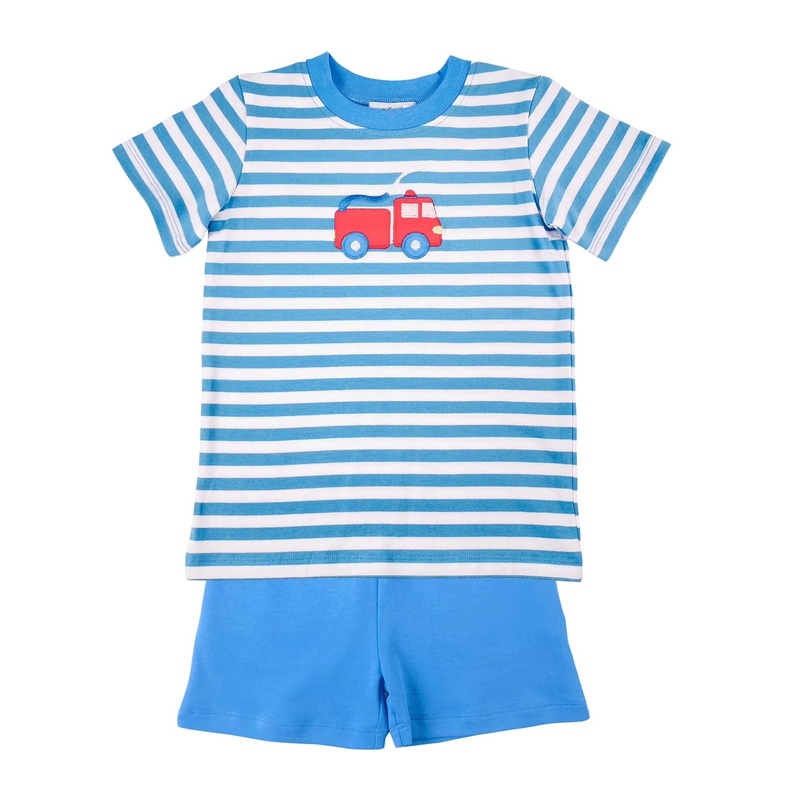 Ishtex Boys Firetruck Short Set