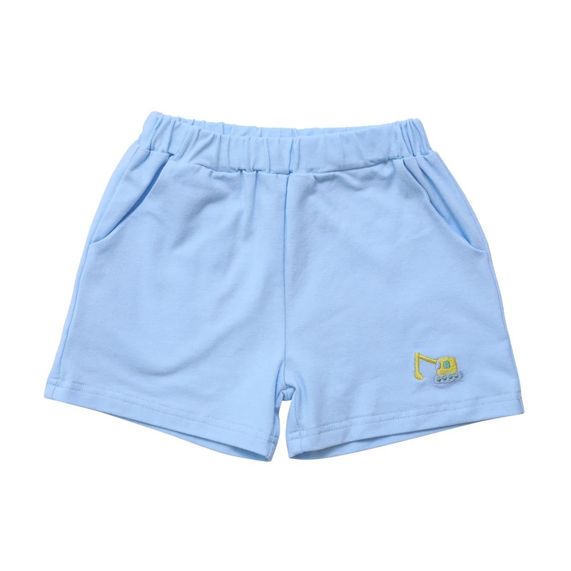 Itsy Bitsy Embroidered Knit Shorts - Excavator for