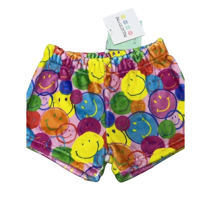 Macaron + Me Neon Smiles Plush Shorts