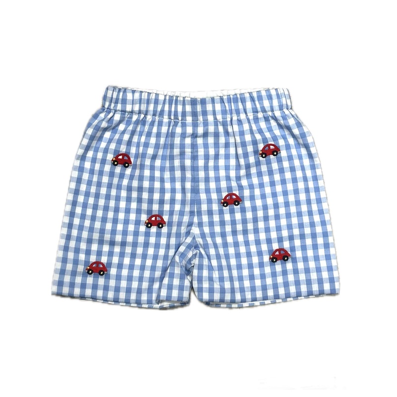 Zuccini Check Leo Short Embroidered Cars