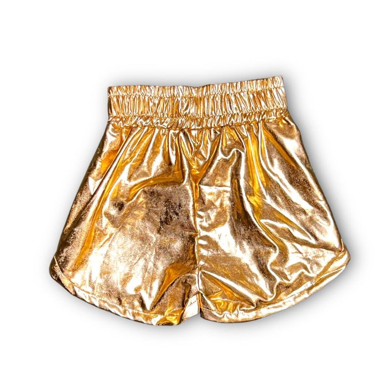 Belle Cher Gold Metallic Shorts