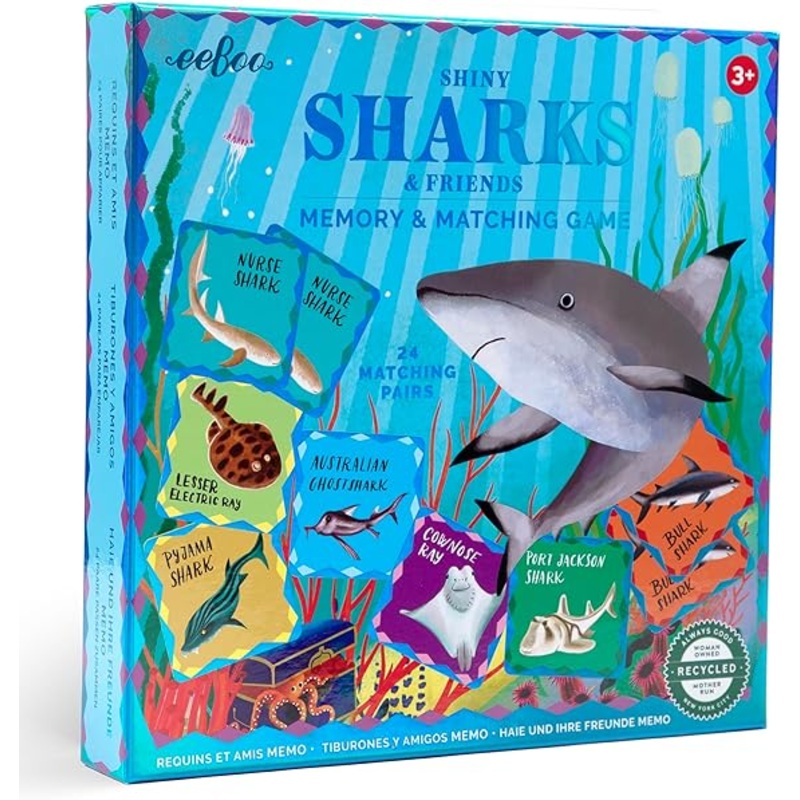 Eeboo Shark & Friends Shiny Memory & Matching Game