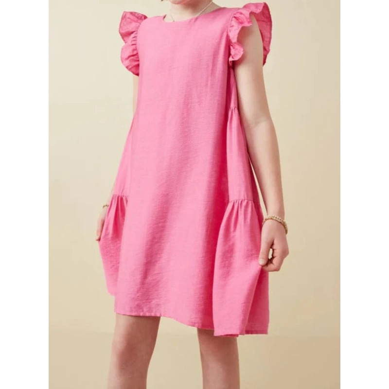 Hayden Ruffle Sleeve Pink Dress