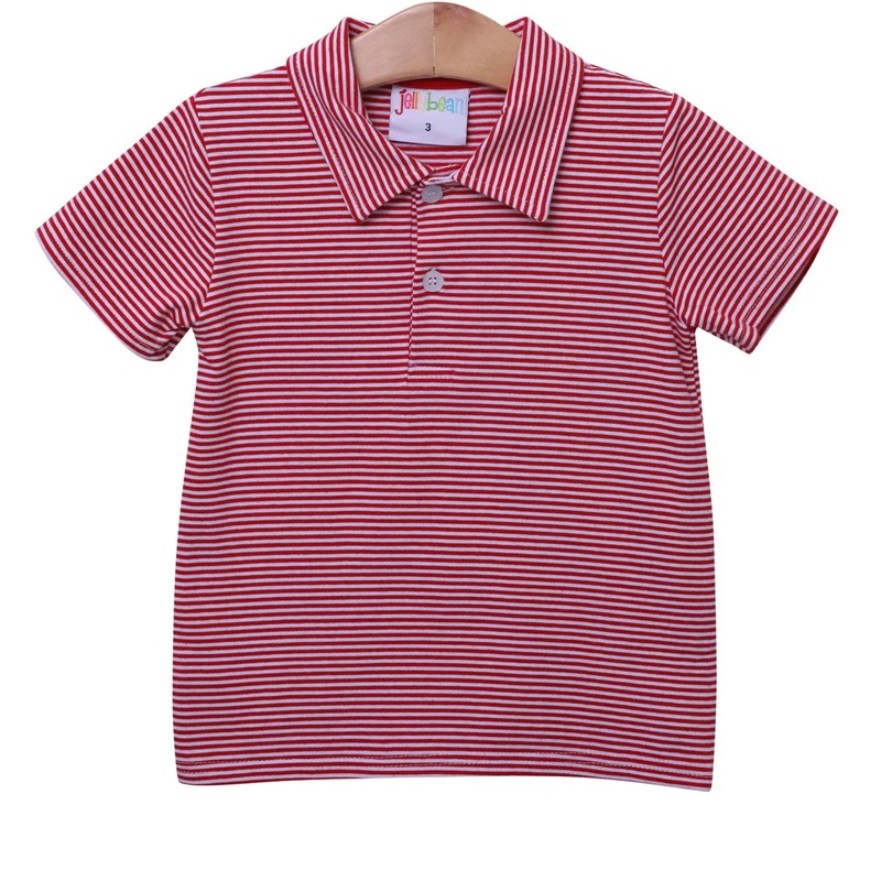 Jelly Bean Red Stripe Polo Shirt