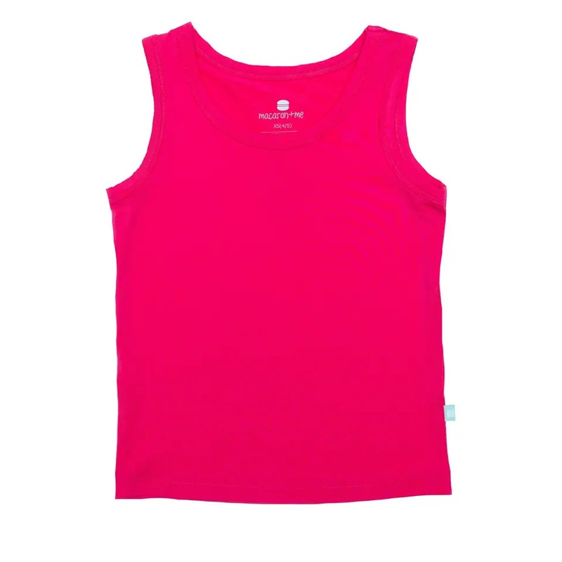 Macaron + Me Boxy Knit Tank - Dark Pink