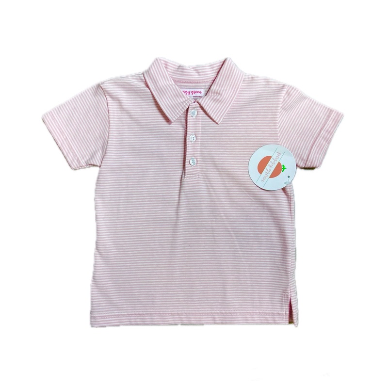 Peggy Green Pink Striped Polo