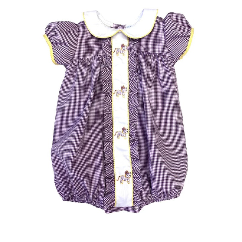 Purple and Gold Tigers Gingham Milly Bubble