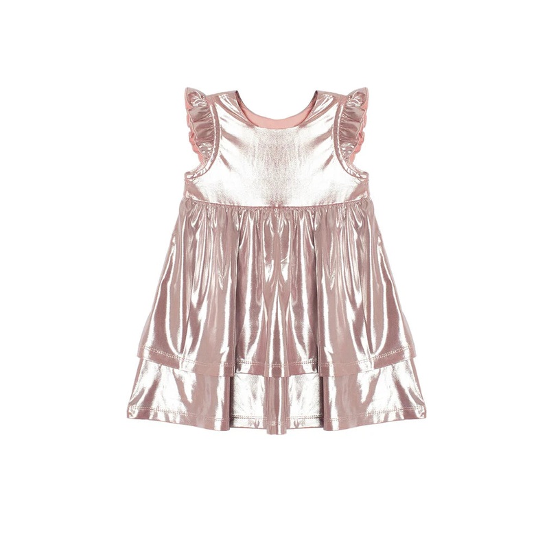 Shine Bright Pink Flutter Sleeve Dress