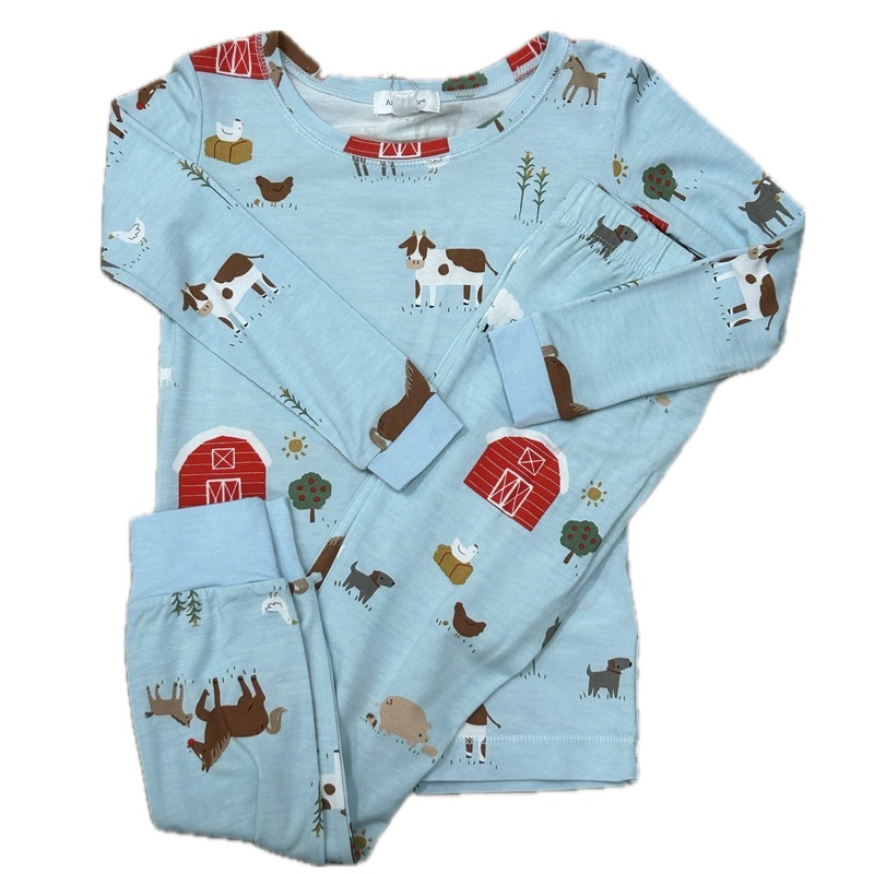 2Pc Angel Dear Blue Farm Loungewear Set