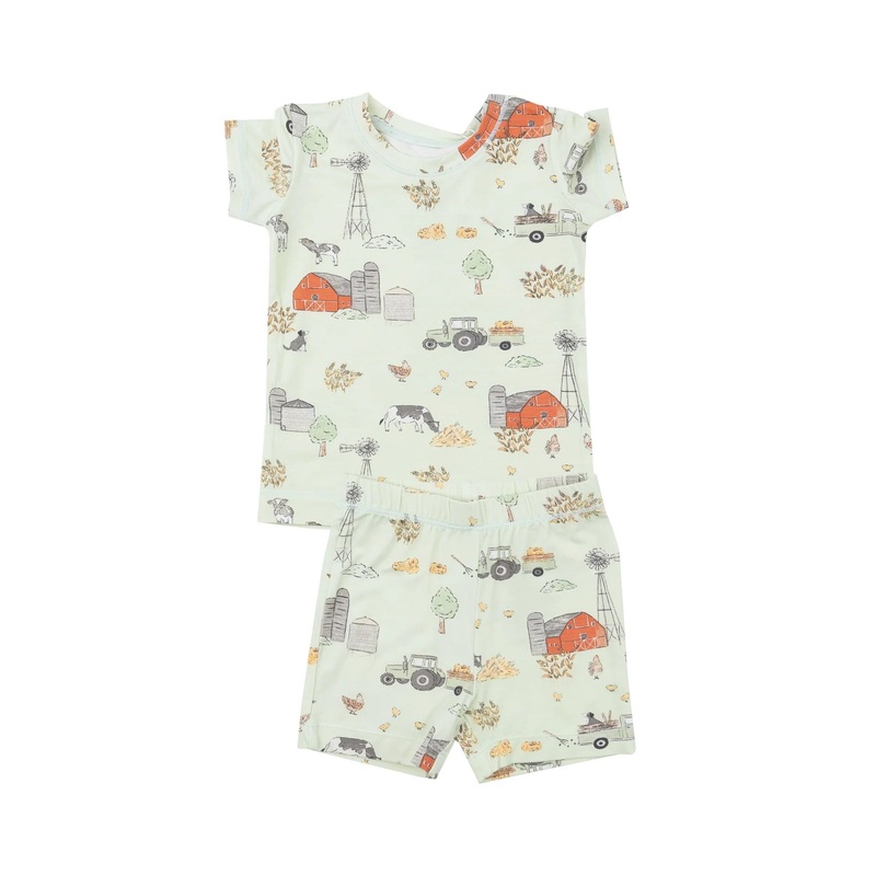 2Pc Angel Dear Green Hay Farmer Loungewear Set