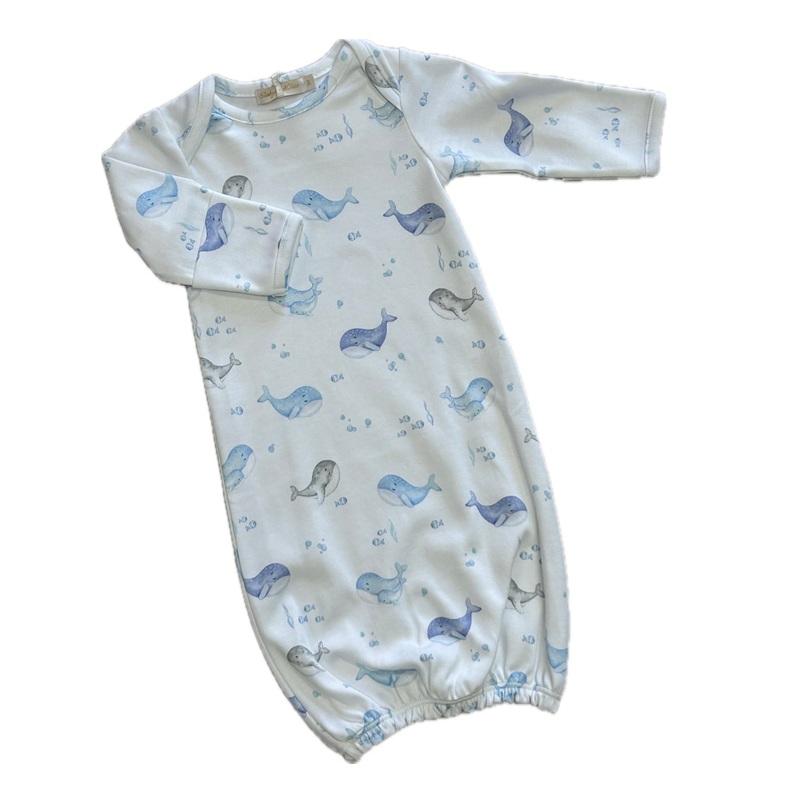 Baby Club Chic Blue Whales Gown - NB