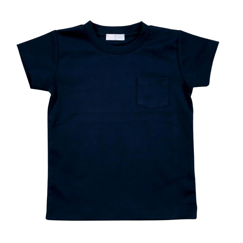 Baby Loren Pima Pocket Knit Solid Navy Tee