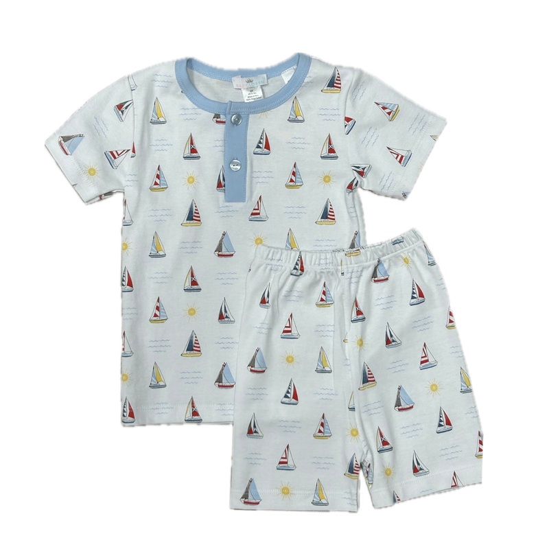 Baby Loren White Sailboat 2Pc Pajamas