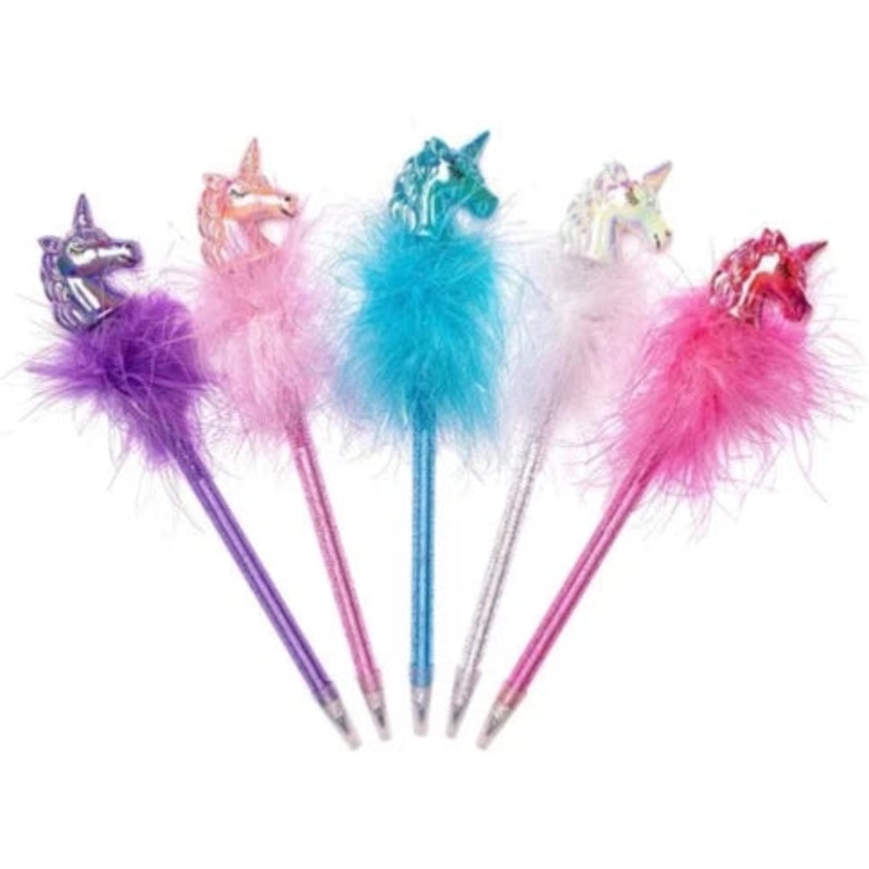 Iridescent Fluffy Unicorn Pens
