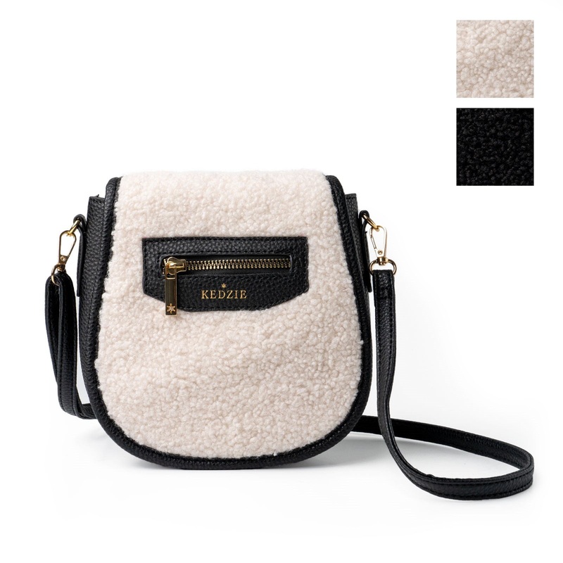 Kedzie Camden Faux Sherpa Mini Messenger Bag