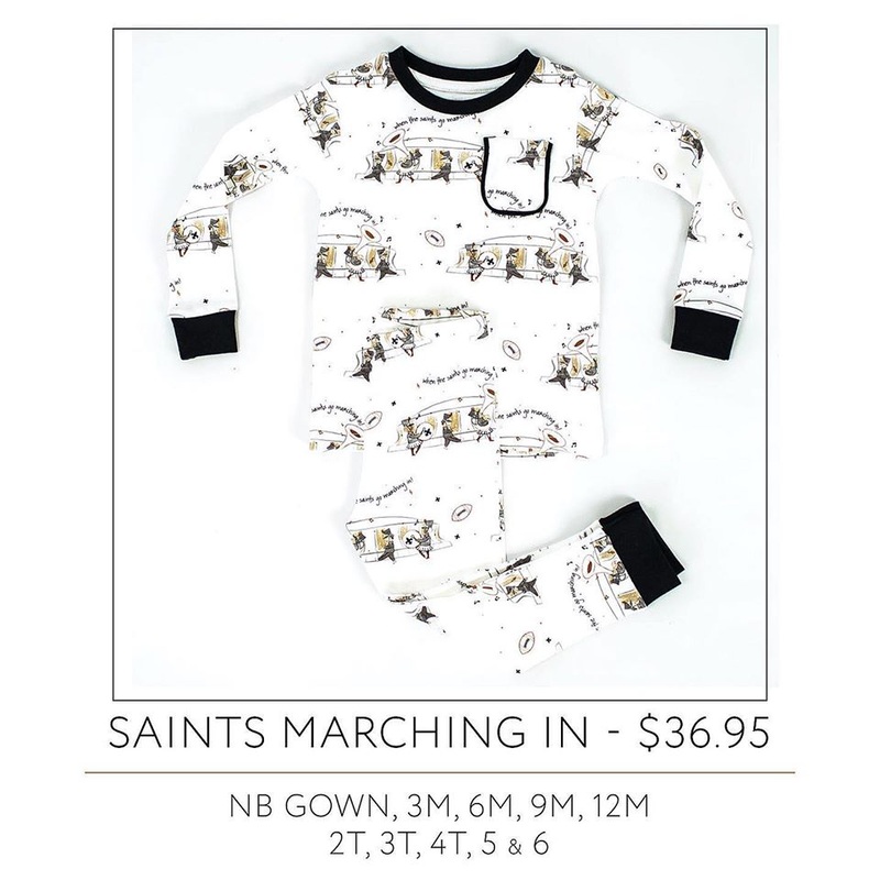 NolaTAWK When the Saints Go Marching in Pajamas