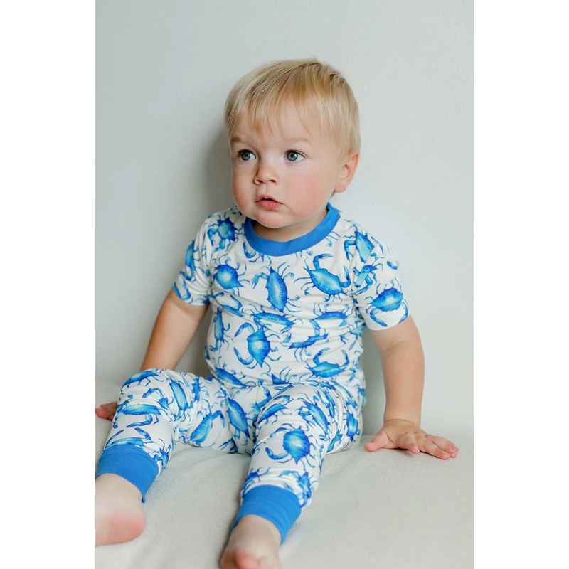 Southern Slumber Blue Crab 2Pc Bamboo Pajama Set