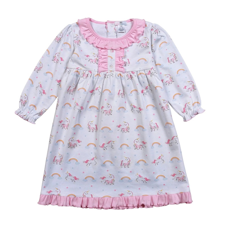 Baby Loren Pima Cotton Unicorn Gown