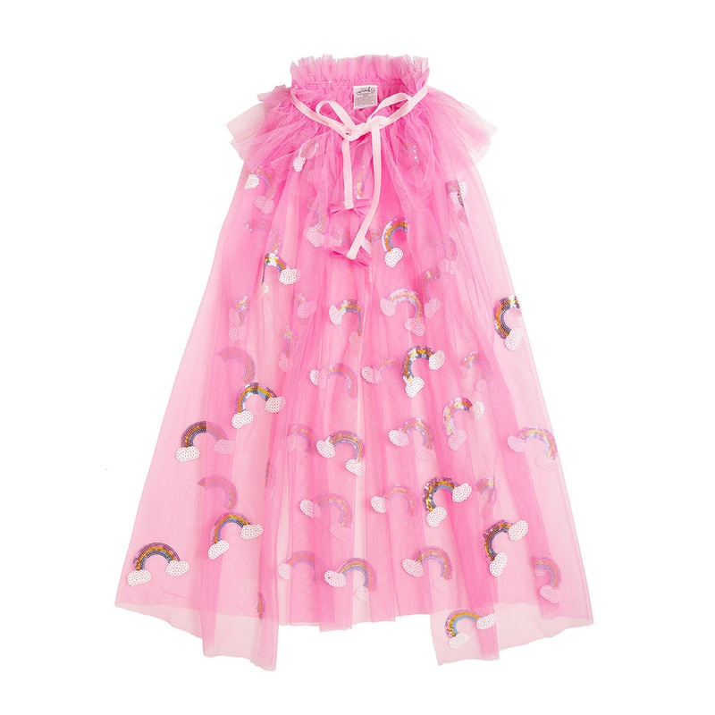 Dress Up Tulle Cape - Rainbow Sequin