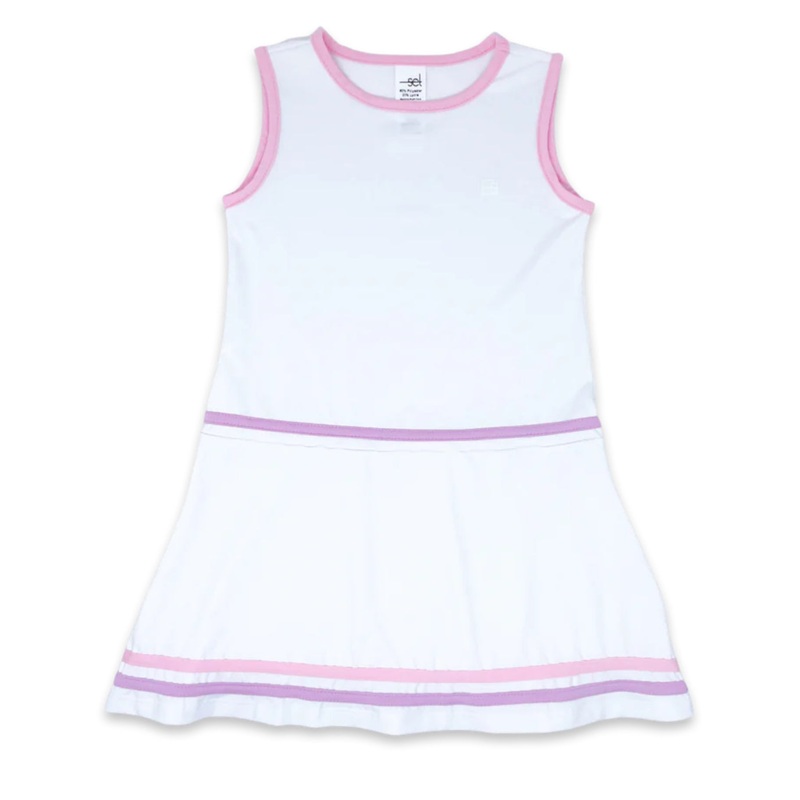 Jordan Dress - Pure Coconut, Cotton Candy Pink, Petal Purple
