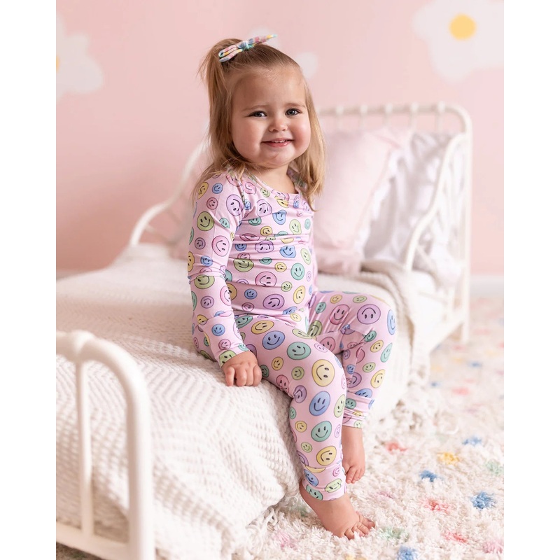 Lev Baby Bamboo Dalia Smiley Pajamas