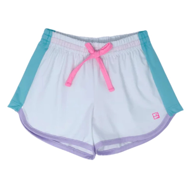 Set Athleisure Annie Shorts -  Pure Coconut/Totally Turquoise/Petal Purple