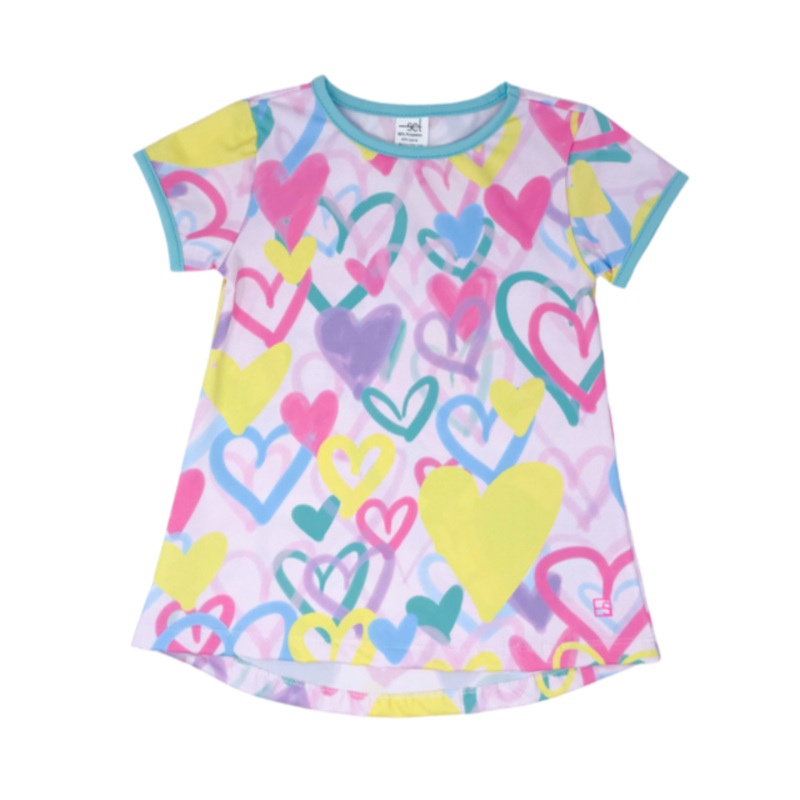 Set Athleisure Bridget Basic Tee - Heartfelt Hues/Totally Turquoise