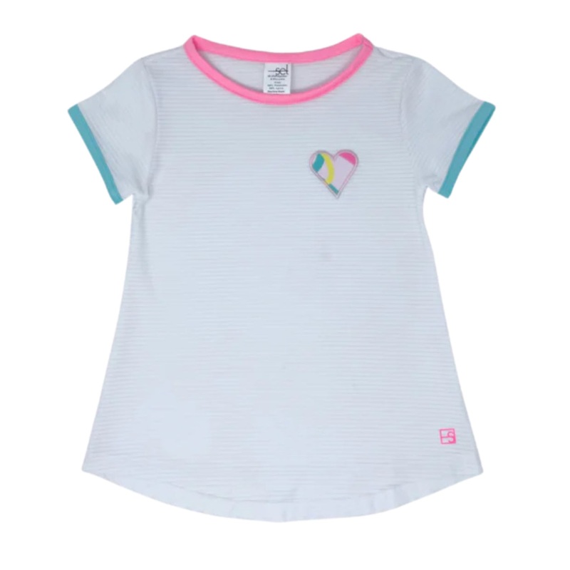 Set Athleisure Bridget Basic Tee - Pure Coconut/Totally Turquoise/Flamingo Pink